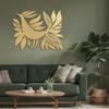 SIGNLEADER Metal Wall Art Decor Bird with Leaves Minimalist Modern Abstract Wall Sculpture Hangings Home Decoration for Living Room, Bedroom, Bathroom, Kitchen - 18" Gold view 1