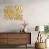 SIGNLEADER Metal Wall Art Decor Bird with Leaves Minimalist Modern Abstract Wall Sculpture Hangings Home Decoration for Living Room, Bedroom, Bathroom, Kitchen - 18" Gold view 3