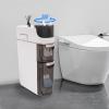 banborba 2-Tiers Bathroom Floor Cabinet Organizer, Free Standing Toilet Paper Holder with Semi-Transparent Design, Narrow Slim Storage Cabinet with Drawers & Wheels for Bedroom, Laundry Room view 4