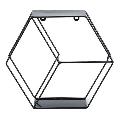 Kuuleyn Wall Mounted Hexagonal Floating Shelves Black Set Storage Honeycomb Wall Shelf for Bedroom Living Room Office Wall Shelf Decoration(Black)