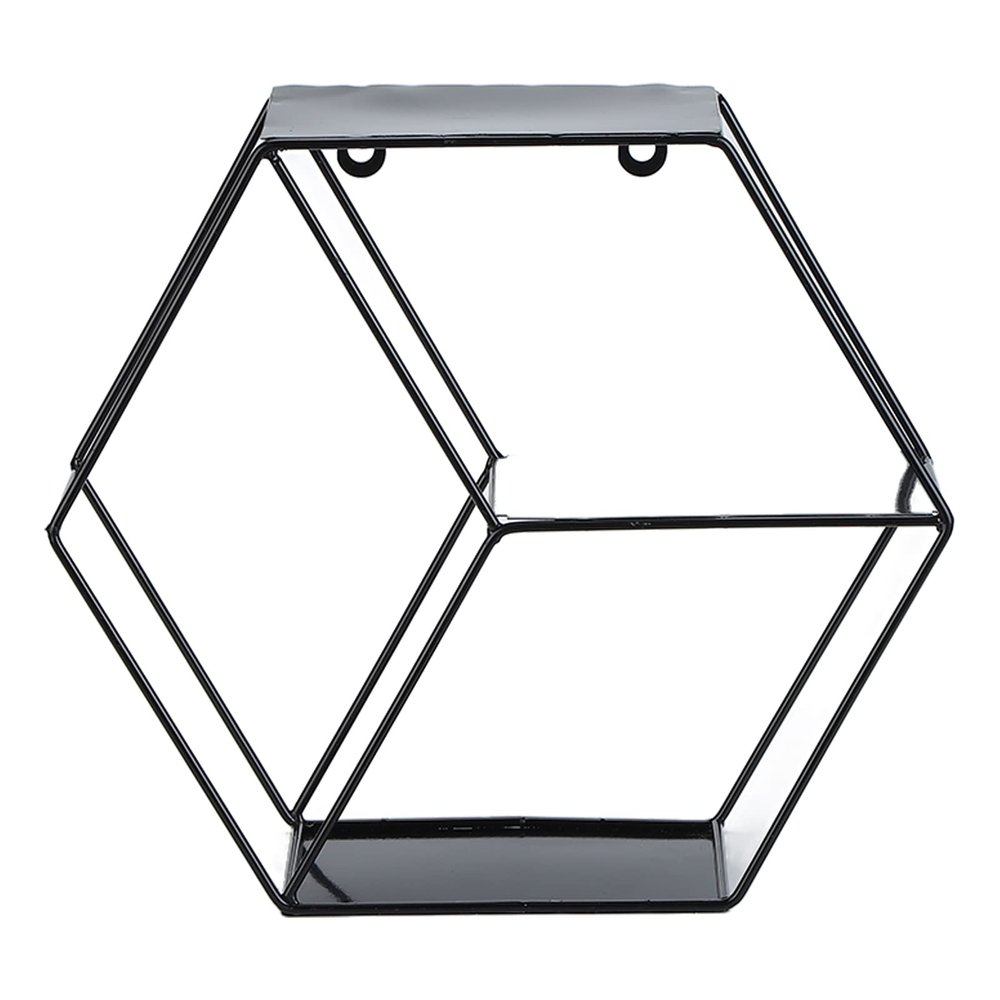 Kuuleyn Wall Mounted Hexagonal Floating Shelves Black Set Storage Honeycomb Wall Shelf for Bedroom Living Room Office Wall Shelf Decoration(Black)