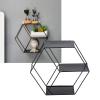 Kuuleyn Wall Mounted Hexagonal Floating Shelves Black Set Storage Honeycomb Wall Shelf for Bedroom Living Room Office Wall Shelf Decoration(Black) view 2
