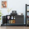 Ustamio Black Wide Metal Locker Storage Cabinet, 2 Door Accent Cabinet for Home and Office, 2 Tier Low Metal Cabinet With Doors and Shelf, Multipurpose TV Stand view 2