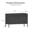 Ustamio Black Wide Metal Locker Storage Cabinet, 2 Door Accent Cabinet for Home and Office, 2 Tier Low Metal Cabinet With Doors and Shelf, Multipurpose TV Stand view 3