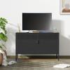 Ustamio Black Wide Metal Locker Storage Cabinet, 2 Door Accent Cabinet for Home and Office, 2 Tier Low Metal Cabinet With Doors and Shelf, Multipurpose TV Stand view 4
