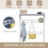 Caimcie 4 IN 1 Hallway Coat Rack, Coat Stand with Bench, Coat Rack, Double Hooks, Coat Rack Set for Hallway and Bedroom, Industrial Design, Metal Frame 100 * 33 * 170 Cm B view 3