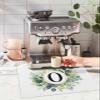 Monogrammed Coffee Mat Large For Countertop Coffee Bar Accessories,Absorbent Quick Dry Dish Drying Mat Hide Stain Non-Slip Pad For Kitchen Counter Coffee Maker,Green Eucalyptus Black Letter O 18"x28" view 2