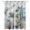 Teal Green Palm Tree Blackout Curtains 45 Inches Long for Bedroom,Thermal Insulated Living Room Darkening Black Out Window Panels Grommet Drape,Summer Tropical Coconut Plant Modern White 104x45 view 2
