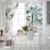 Teal Green Palm Tree Blackout Curtains 45 Inches Long for Bedroom,Thermal Insulated Living Room Darkening Black Out Window Panels Grommet Drape,Summer Tropical Coconut Plant Modern White 104x45 view 4