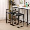 CIATRE Modern Counter Height Barstools with Back, Set of 2, Gray Upholstered Chairs with Metal Legs, Stylish and Comfortable Kitchen Island Stools for Home and Office Use (Black) view 3