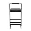 CIATRE Modern Counter Height Barstools with Back, Set of 2, Gray Upholstered Chairs with Metal Legs, Stylish and Comfortable Kitchen Island Stools for Home and Office Use (Black) view 4