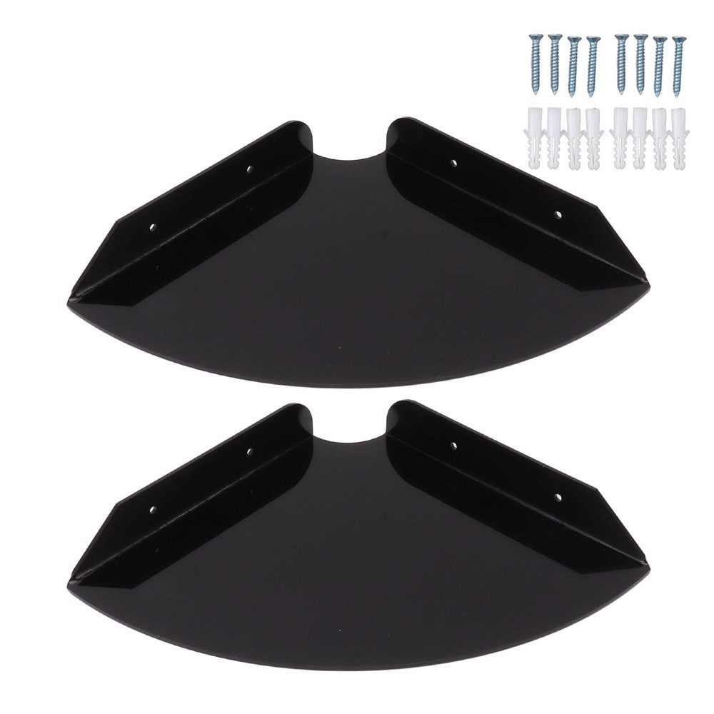 2pcs Acrylic Wall Mount Floating Corner Shelves,Quarter Round Shower Shelf Hanging Corner Shelves,Bathroom Corner Shelf Floating Display Shelf for Bedrooms Living Rooms Shower