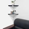 2pcs Acrylic Wall Mount Floating Corner Shelves,Quarter Round Shower Shelf Hanging Corner Shelves,Bathroom Corner Shelf Floating Display Shelf for Bedrooms Living Rooms Shower view 2