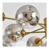 DXYC Mid-Century Black Gold Ceiling Pendant Light, Modern Industrial Sputnik Chandelier, Round Bubble Chandelier with Amber Smoke Glass for Dining Room, Bedroom, Living Room(6 Lights,Smoke Gray) view 4