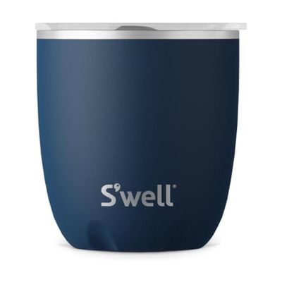 S'well Stainless Steel Tumbler with Slide-Open Lid, 10oz, Azurite, Triple Layered Vacuum Insulated Containers Keeps Drinks Colder and Hotter for Longer, BPA Free