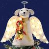 iHeartDogs Christmas Tree Topper Decoration - The Original Dog Christmas Miracle Angel Dog Tree Topper LED Lighted Poinsettia Garland & Wings Decor Ornament, Holiday Decoration view 1