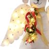 iHeartDogs Christmas Tree Topper Decoration - The Original Dog Christmas Miracle Angel Dog Tree Topper LED Lighted Poinsettia Garland & Wings Decor Ornament, Holiday Decoration view 3