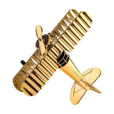 DYNWAVE Vintage Airplane Model,Airplane Model Ornaments,Desk Top Toy,Home Decor,Mini Iron Decorative Airplane for Home Bedroom Office, Large Gold