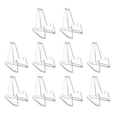 FGDTREE 10pcs Coin Stand Acrylic Easel Stands Coin Display Easel Holder for Displaying Pocket Watches Challenge Small Acrylic Display Stand