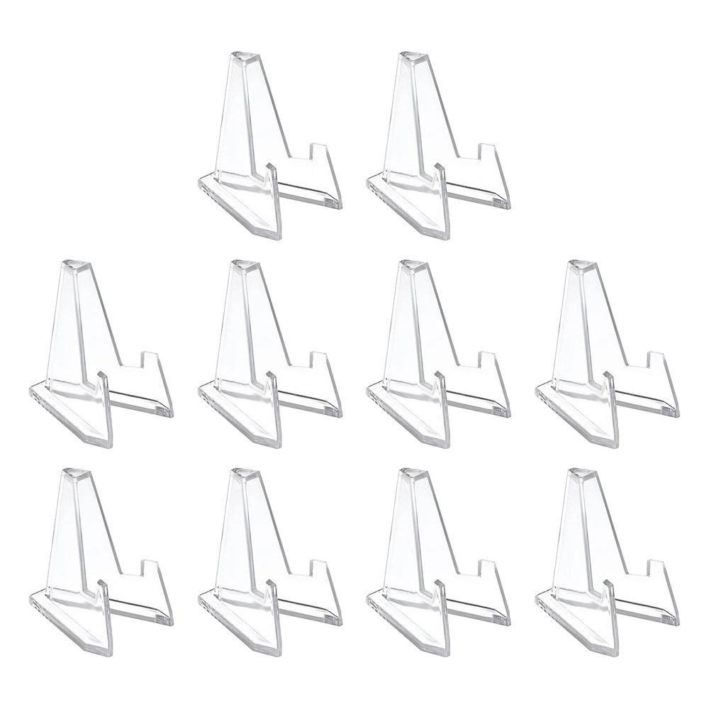 FGDTREE 10pcs Coin Stand Acrylic Easel Stands Coin Display Easel Holder for Displaying Pocket Watches Challenge Small Acrylic Display Stand