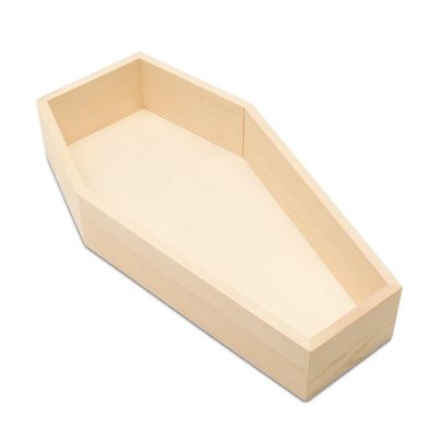 Coffin Tray 12-inch, Pack of 6 Blank Wood Coffin Shelves, Halloween Tray for Charcuterie Tray and Coffin Shaped Decor, by Woodpecker