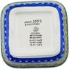 Polmedia Polish Pottery Square Bowl 4-inch UNIKAT - Rooster Parade Pattern Handmade in Boleslawiec Poland by Ceramika Artystyczna + Certificate of Authenticity view 4