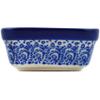 Polmedia Polish Pottery Square Bowl 4-inch UNIKAT - Raindrops Pattern Handmade in Boleslawiec Poland by Ceramika Artystyczna + Certificate of Authenticity view 3