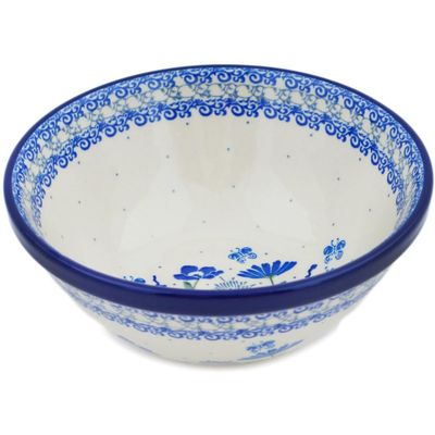 Polmedia Polish Pottery Bowl 6-inch - Street Views Pattern Handmade in Boleslawiec Poland by Ceramika Artystyczna + Certificate of Authenticity
