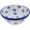 Polmedia Polish Pottery Bowl 6-inch - Peacock Bouquet Pattern Handmade in Boleslawiec Poland by Ceramika Artystyczna + Certificate of Authenticity view 1