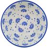 Polmedia Polish Pottery Bowl 6-inch - Peacock Bouquet Pattern Handmade in Boleslawiec Poland by Ceramika Artystyczna + Certificate of Authenticity view 2