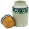 Polmedia Polish Pottery Jar with Lid - Green Flora Pattern Handmade in Boleslawiec Poland by Ceramika Artystyczna + Certificate of Authenticity view 2