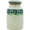 Polmedia Polish Pottery Jar with Lid - Green Flora Pattern Handmade in Boleslawiec Poland by Ceramika Artystyczna + Certificate of Authenticity view 3