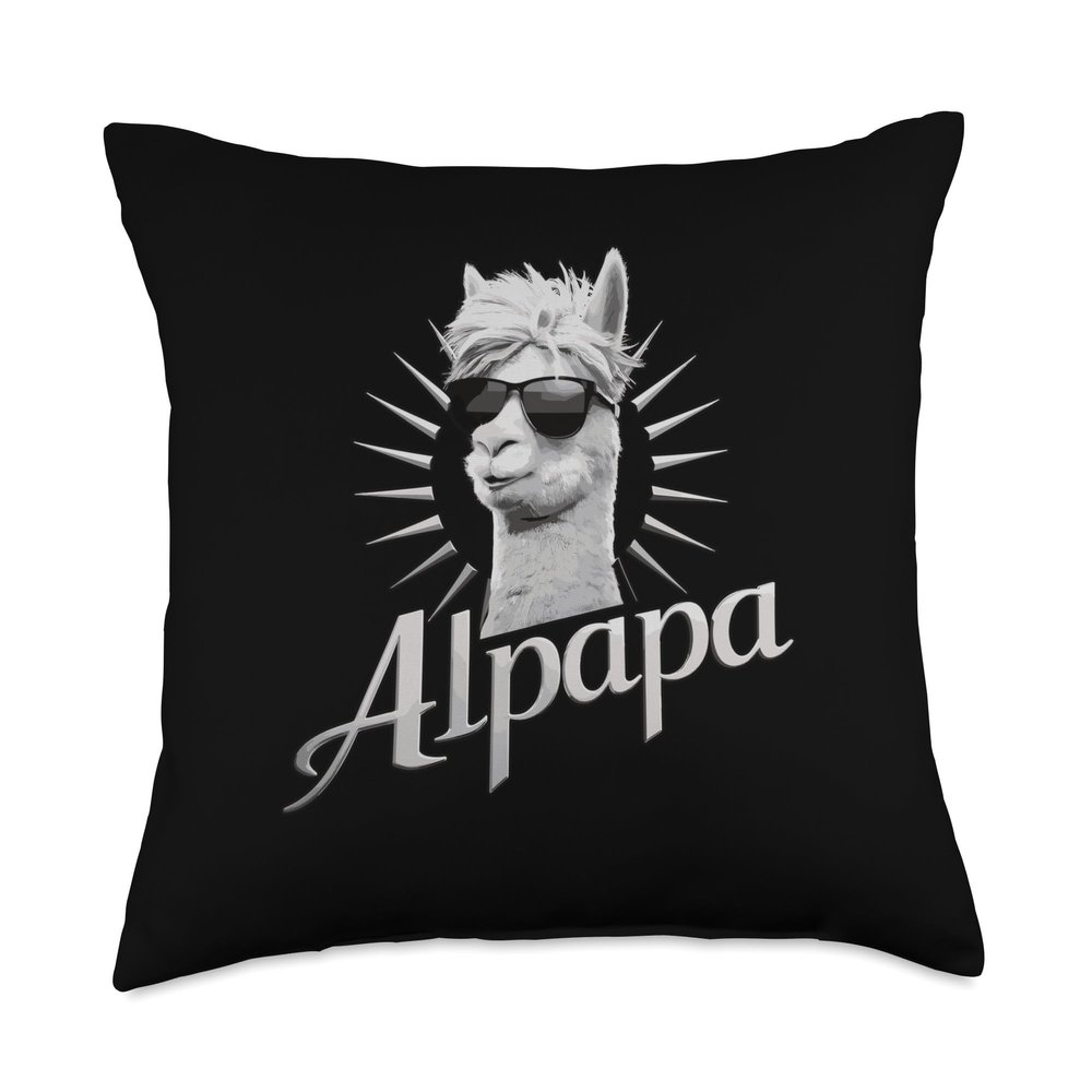 Alpapa Father's Day Lama Best Papa Vintage Alpaka Throw Pillow