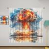 Atomic Bomb Explosion Blackout Curtains for Girls Boy Home Decor, Apocalypse Destroy Blue Ocean Rod Pocket Thermal Insulated Drapes Darkening Window Curtain for Bedroom Living Room, 42 x 63 Inch view 1