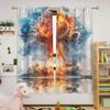 Atomic Bomb Explosion Blackout Curtains for Girls Boy Home Decor, Apocalypse Destroy Blue Ocean Rod Pocket Thermal Insulated Drapes Darkening Window Curtain for Bedroom Living Room, 42 x 63 Inch view 2