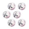 6 Pieces Fridge Magnets Refrigerator Glass Decorative Crystal Magnets for Kitchen Office Whiteboard,Beautiful Horse with Cherry Blossom Lovely view 1