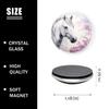 6 Pieces Fridge Magnets Refrigerator Glass Decorative Crystal Magnets for Kitchen Office Whiteboard,Beautiful Horse with Cherry Blossom Lovely view 2