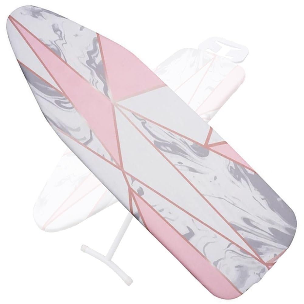 FIEZFEAT Large Ironing Board Cover and Pad 52x20in Iron Board Cover 100% Cotton Thick Padding Heat Reflective, Easy to Secure(Color:Marbling#5)
