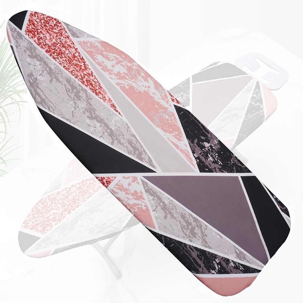 FIEZFEAT Large Ironing Board Cover and Pad 52x20in Iron Board Cover 100% Cotton Thick Padding Heat Reflective, Easy to Secure(Color:Marbling#3)