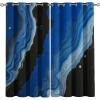 Sea Blue Marble Pattern Blackout Curtains for Bedroom, Golden Abstract Background Texture Window Treatment, Grommet Thermal Insulated Drapes, for Office Kitchen Living Room (52"W x 63"L ) x 2 view 3