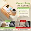 aisongdong Couch Cup Holder - 3 in 1 Sofa Arm Tray with 360 Rotating Cup Holder & Phone Stand,Arm Chair Rest Table Fits Various of Large Width Couches Armrest,Anti-Slip Foldable Couch Tray for Drinks view 2