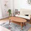 Nightstand Sofa Table Modern Center Table Legs, Movable Walnut Oval Shaped Family Room Furniture, Wooden Coffee Table with Storage Room Couch Side Table(Color:D) view 2