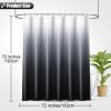 OLANLY Ombre Bath Rug and Shower Curtain, Bath Rug Size 36x24 in Grey and Shower Curtain 72x72 in Black Grey, 2 Item Bundle view 4