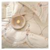GLAMDIA Bed, European Luxury Embroidery Bedding Set Thread Count Super Soft Elastic Winter Thickened Warmth Velvet Fleece Duvet Cover Set Bed Sheet Pillowcases, King, White, MM-102 view 3