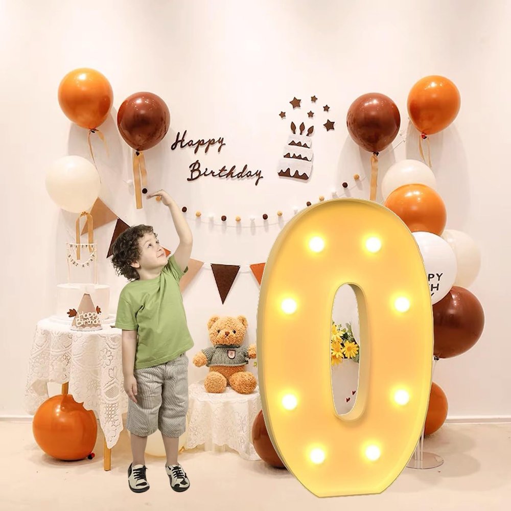 NGEWFGH 70CM DIY Marquee Light Up Numbers Numbers for Birthday Decor Mosaic Numbers for Balloons Party Foam Board Kit 2024 Graduation(O)