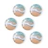 6 Pieces Fridge Magnets Refrigerator Glass Decorative Crystal Magnets for Kitchen Office Whiteboard,Funny Starfish Wave Sand Beach Creative view 1