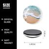6 Pieces Fridge Magnets Refrigerator Glass Decorative Crystal Magnets for Kitchen Office Whiteboard,Funny Starfish Wave Sand Beach Creative view 2