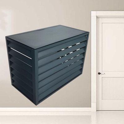 Aluminum external air conditioner cover,mini split air conditioner cover,Air conditioner radiator cover , Outdoor air conditioner cover, Applicable to air conditioner outdoor unit(Color:Gray,Size:110*