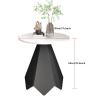 RENEESME Sofa Round Side Table End Table with Sintered Stone Top and Metal Base, Modern Bedside Small Coffee Table for Living Room Bedroom Small Space Sofas for Living Room(Color:Black) view 2
