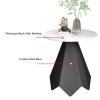 RENEESME Sofa Round Side Table End Table with Sintered Stone Top and Metal Base, Modern Bedside Small Coffee Table for Living Room Bedroom Small Space Sofas for Living Room(Color:Black) view 3